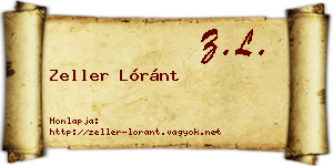 Zeller Lóránt névjegykártya